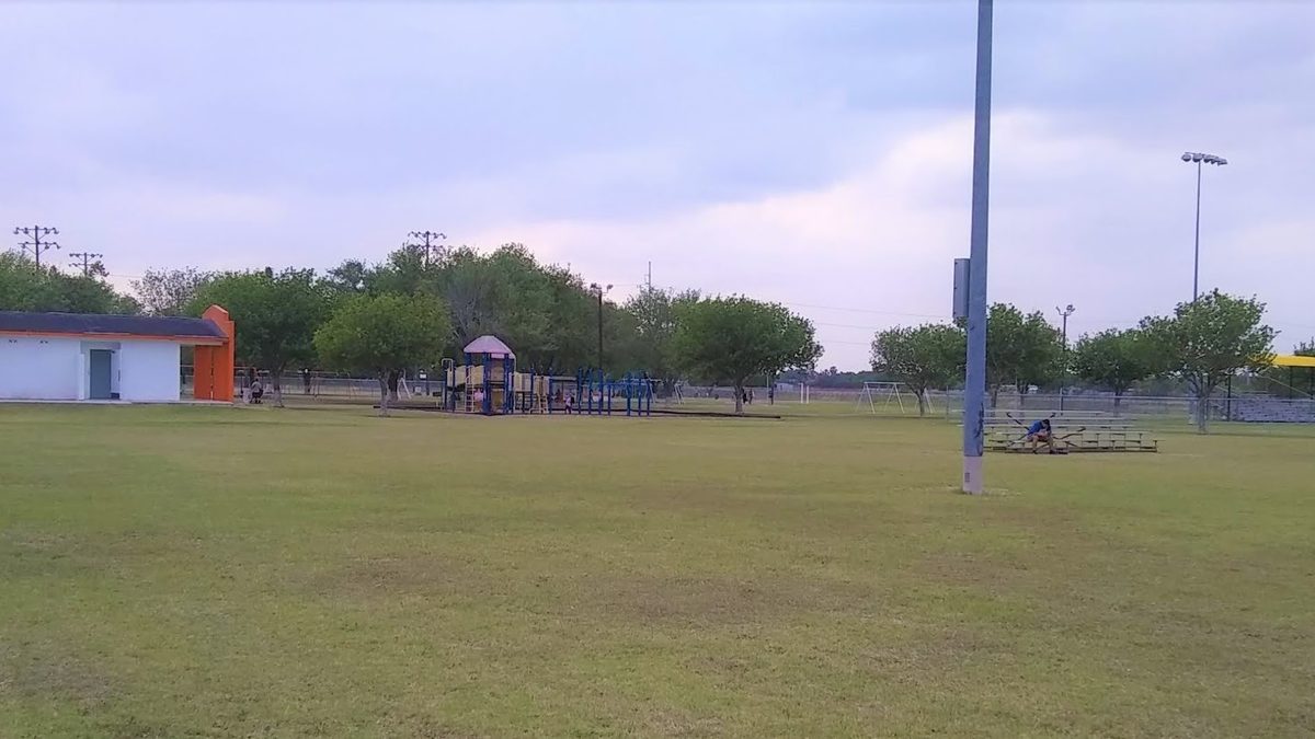 The open green space and playground at Palmview Municipal Park in Palmview, Texas — part of Ground Patrol's Palmview pet waste removal service area
